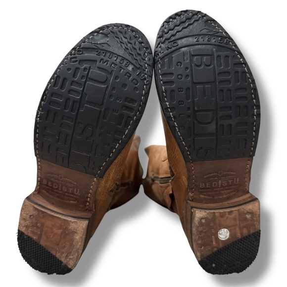 Bed Stu Surrey Tall Lace Up Boots Caramel Brown Distressed Leather Women’s 8 - Picture 9 of 14